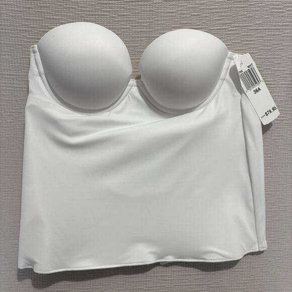 Felina White Strapless Longline Bustier Bra 36A NWT - Picture 1 of 9